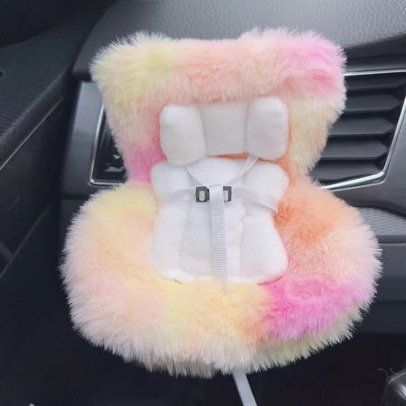 SwiftServ Doll Car Seat for 17cm Dolls with Air Vent Clip and Desktop Stand, Cute and Functional Car Ornament for Blind Box Doll Fans, Collectors, (Tropical Sunset Blend​) - Image 1